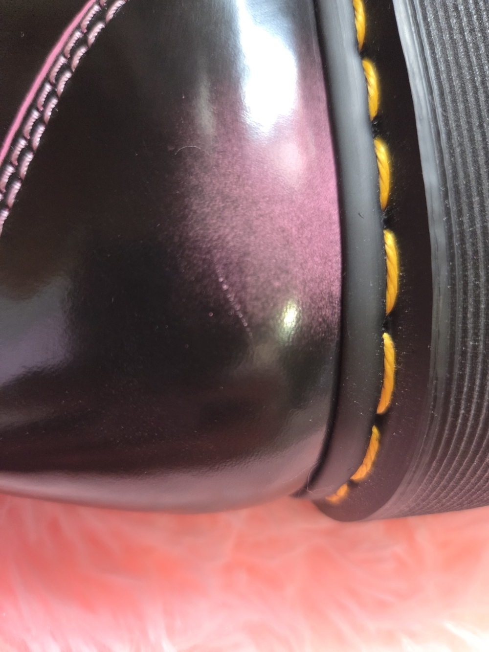 Dr. Martens Women's Glossy Plum Lace-Up Platform Boots - Picture 6 of 9